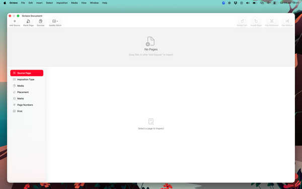 Octavo welcome screen