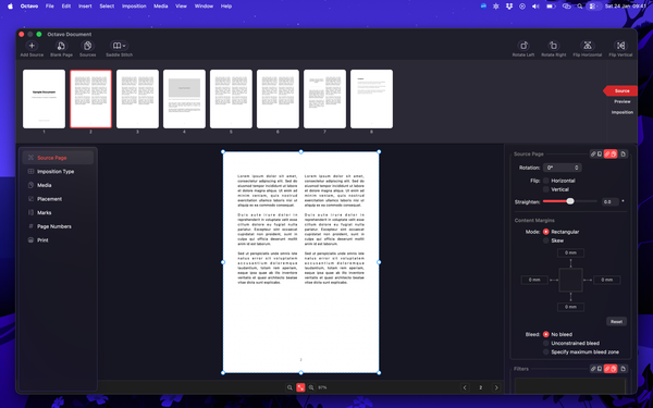 Source document view with page thumbnails