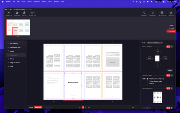 8-page mini zine layout