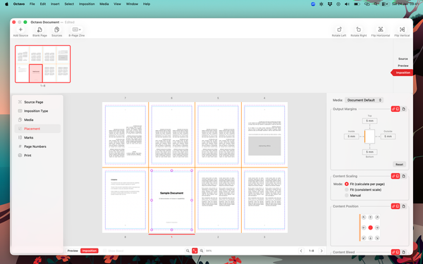 8-page mini zine layout