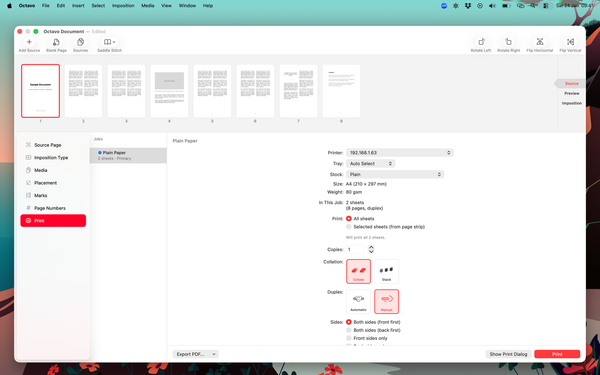 Print dialog integration